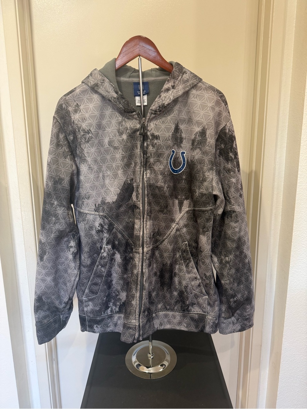 NFL Indianapolis Colts Grey Tie-Dye Full-Zip Hooded Performance Jacket
